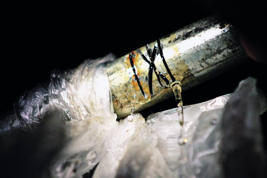 Active pipe leak found during inspection in Pomona, CA